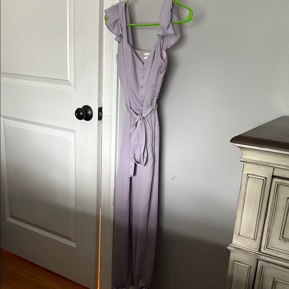 Lavender Ruffle Sleeve Jumpsuit